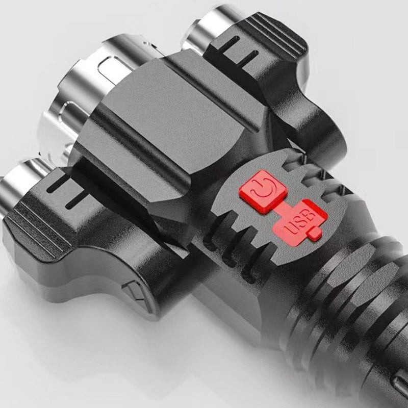 Bärbar USB-uppladdningsbar ficklampa för utomhusbruk