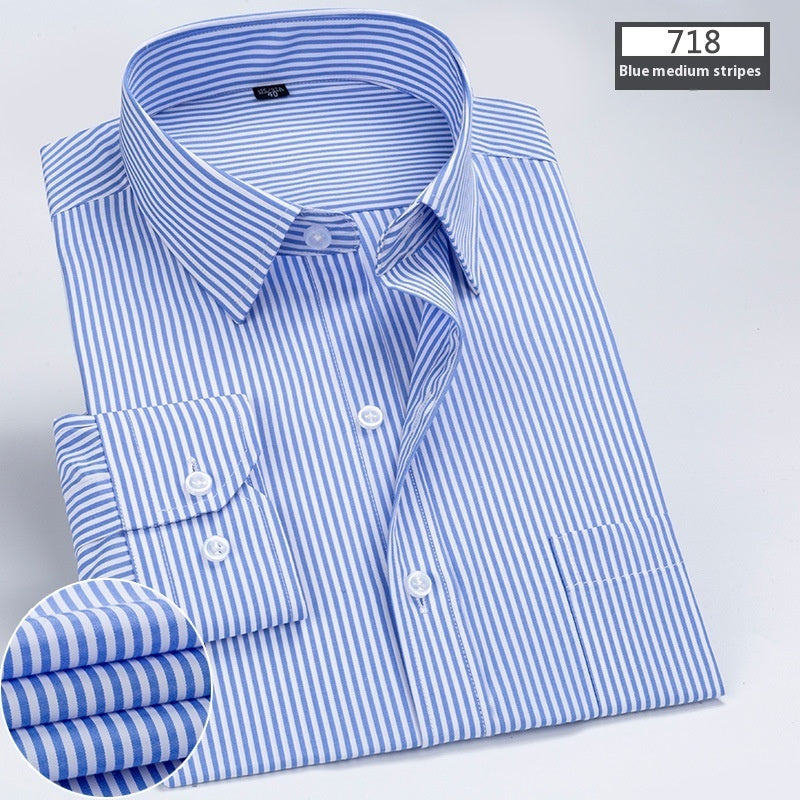 Nueva camisa de hombre de manga larga a rayas para primavera y otoño, estilo business