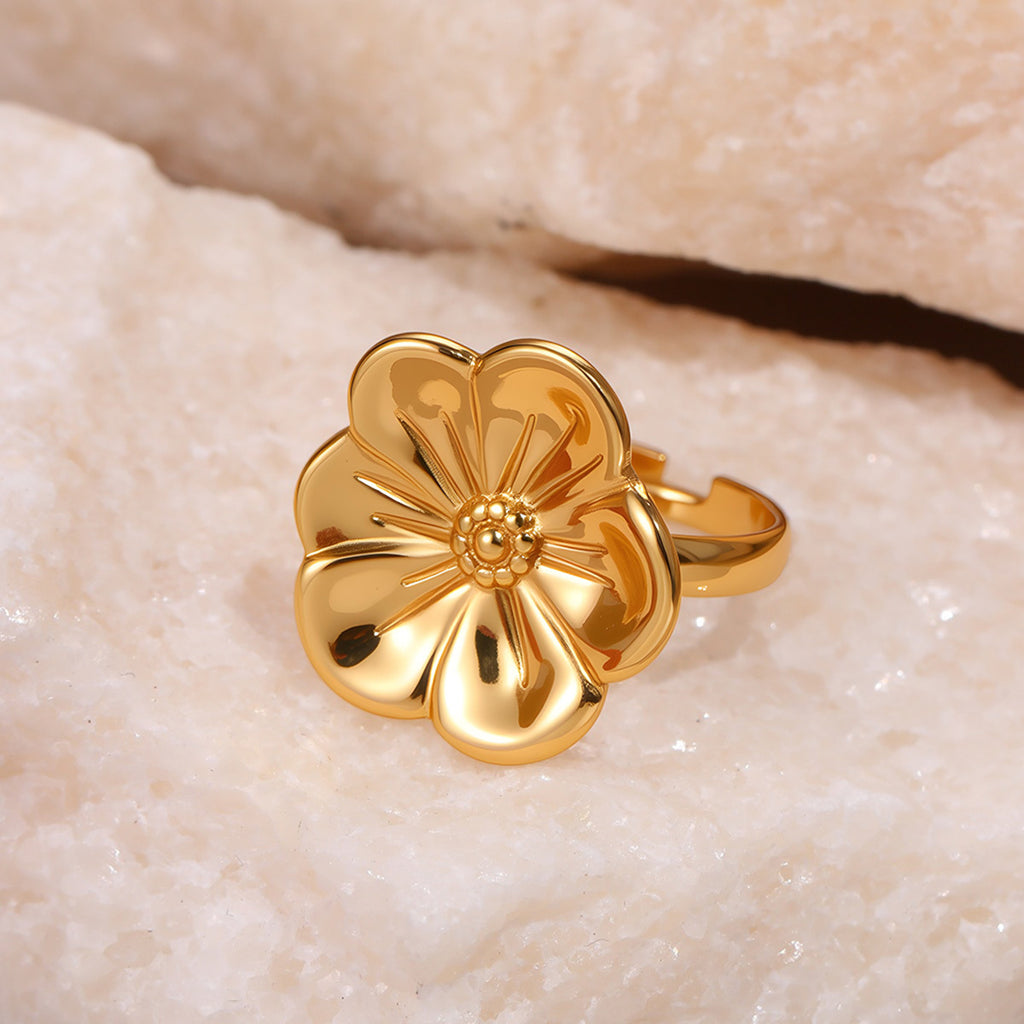 Fashion Geometry Pattern Flower Ocean Ring Open Design Bracelet