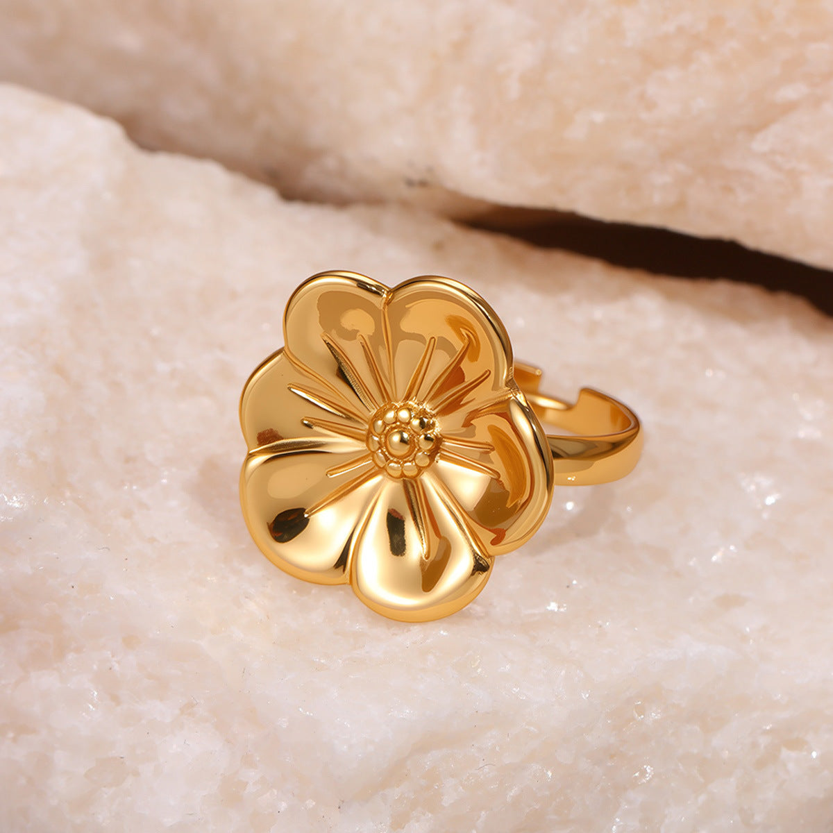 Fashion Geometry Pattern Flower Ocean Ring Open Design Bracelet