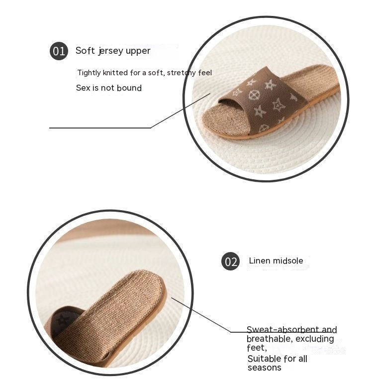Zapatillas de lino para mujer para verano y uso en interiores en casa