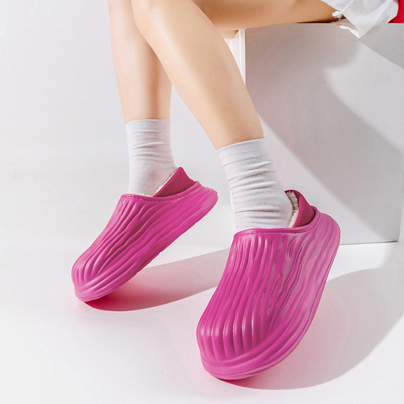 Pantuflas invernales gruesas de moda para mujer, zapatos de interior y exterior, cálidos y afelpados para casa y posparto