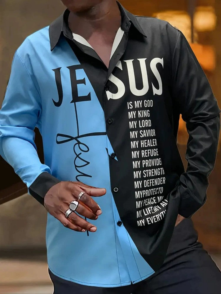 Camisa de manga larga 3D estampada para hombre, estilo casual y personalizado, tendencia europea y americana, para primavera y otoño