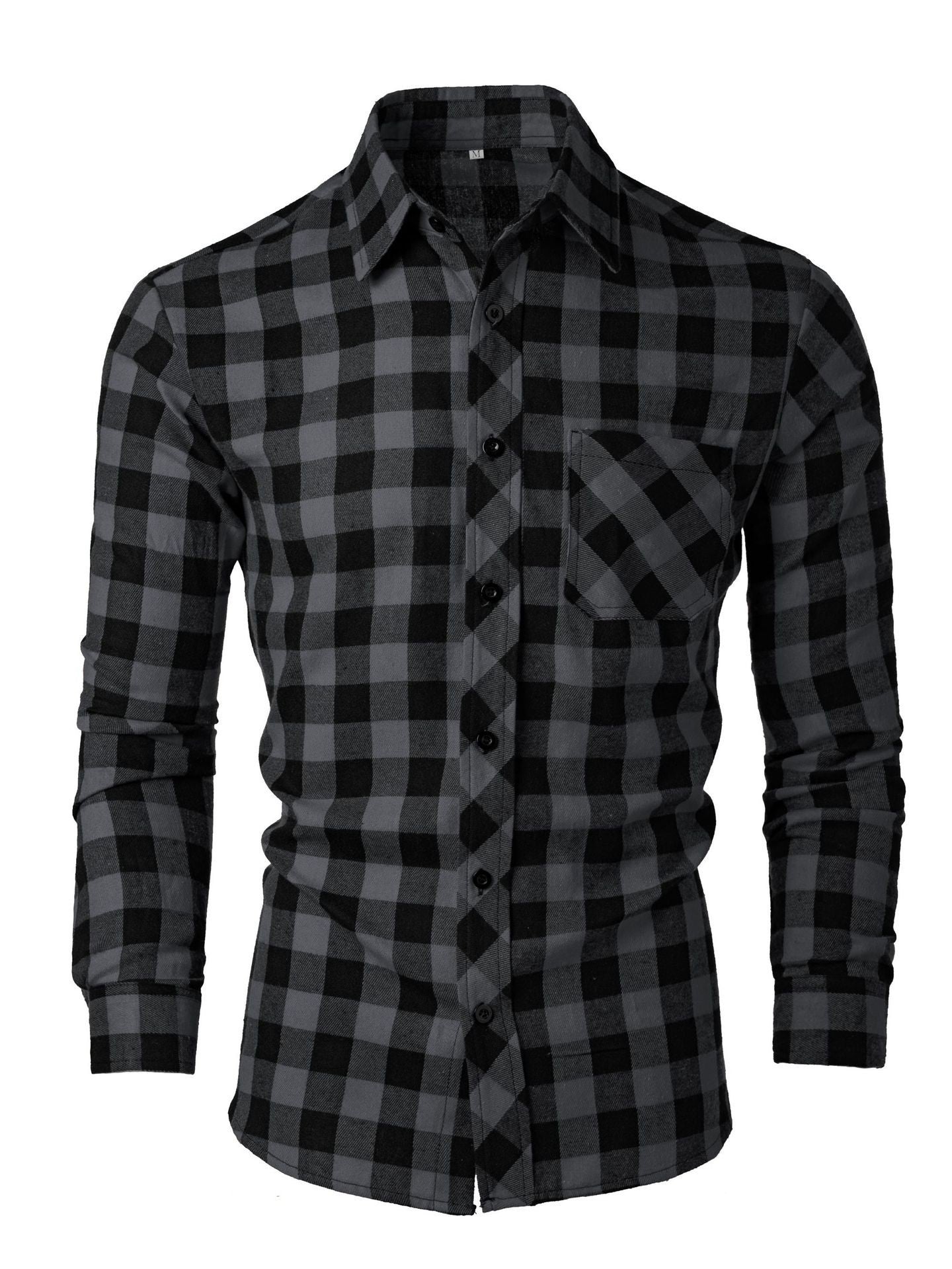 Camisa informal estampada ajustada con cuello solapa
