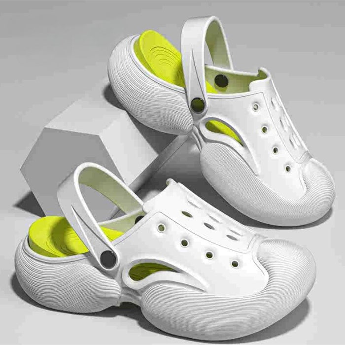 Geschlossene Outdoor-Slipper für den Sommer, Plateausohle, höhenverlängernd, rutschfest, trendige Lochschuhe für Damen und Herren