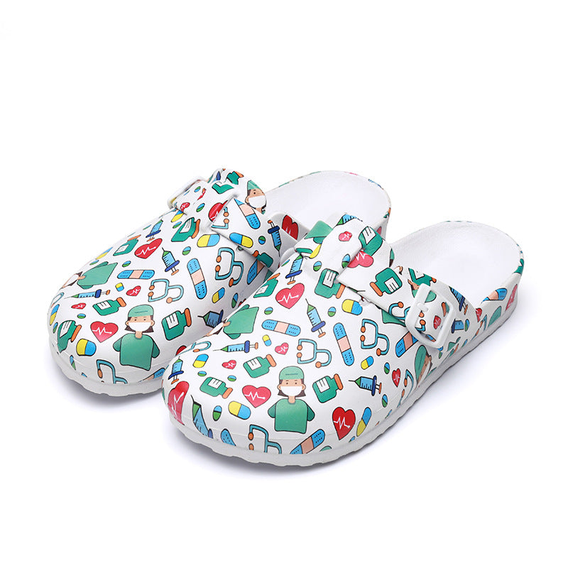 Zapatos creativos de enfermera con dibujos animados para mujer