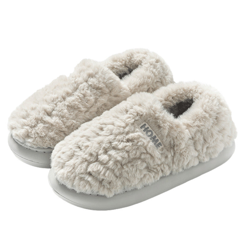 Pantuflas de algodón cálidas y antideslizantes para hombre para interior