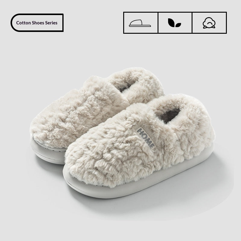 Pantuflas de algodón cálidas y antideslizantes para hombre para interior