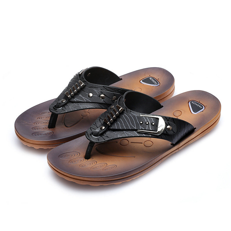 Chanclas planas de playa y sandalias para hombre