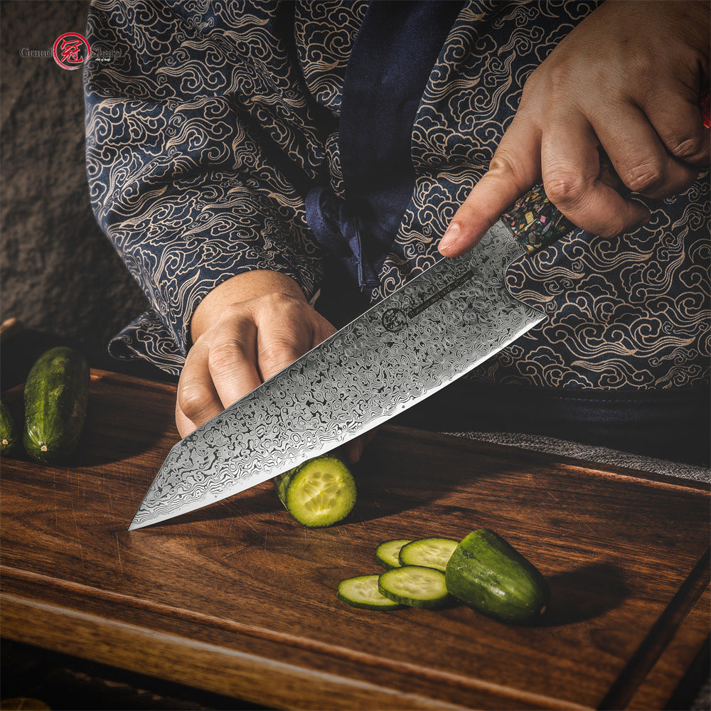 Damascus Steel Kitchen Knife Chef Cutting Knife Universal Knife Household Slice