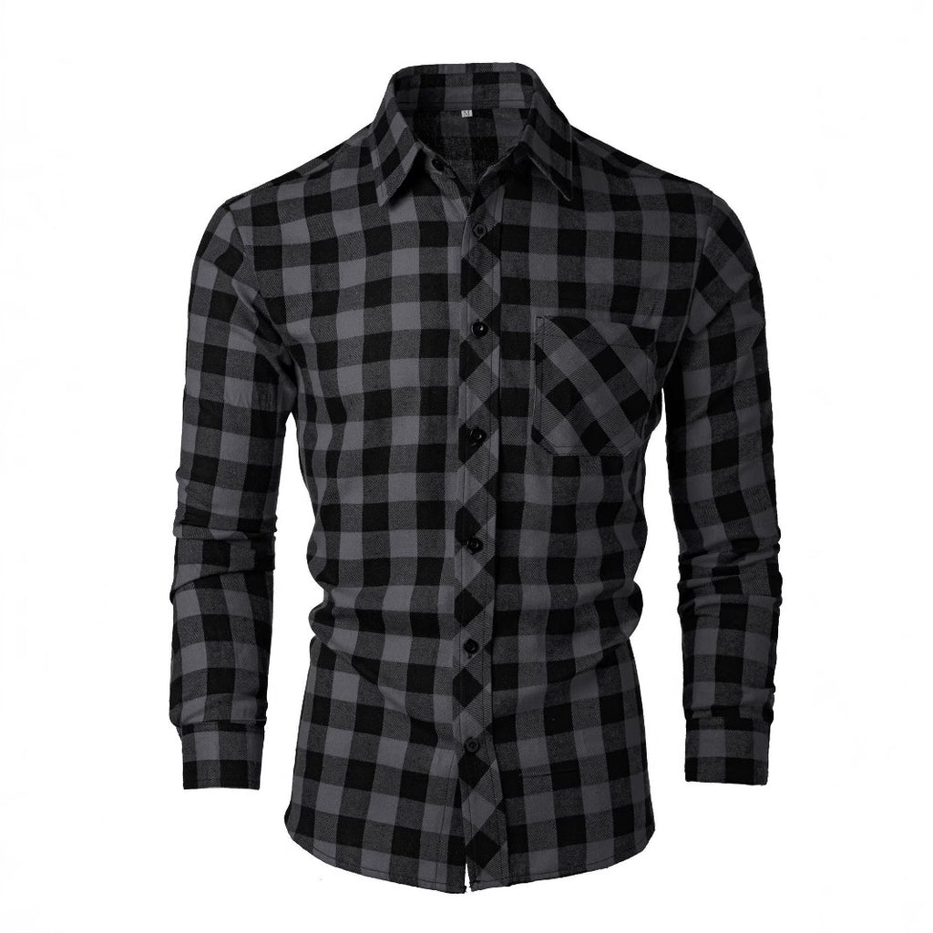 Camisa informal estampada ajustada con cuello solapa