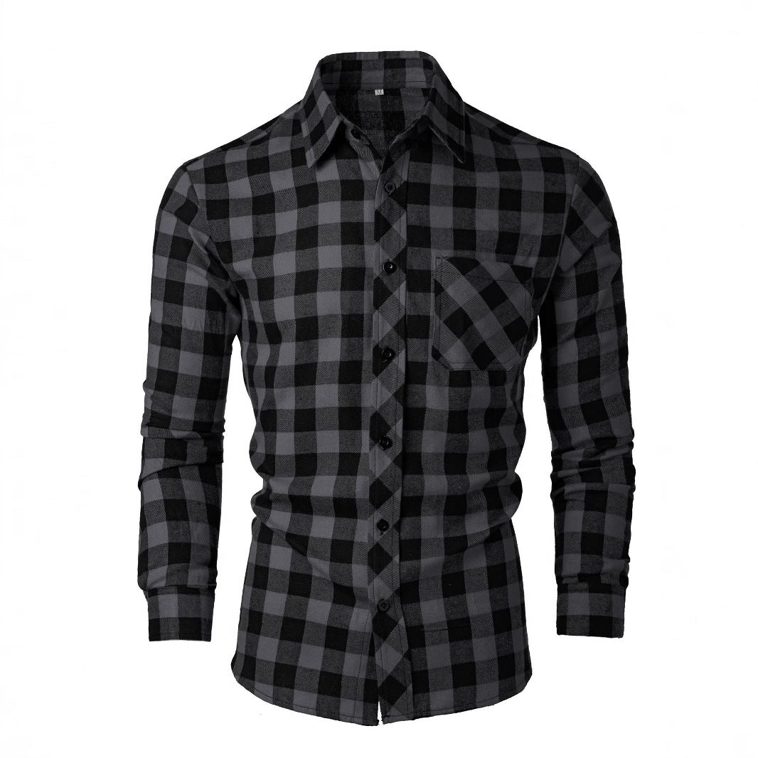 Camisa informal estampada ajustada con cuello solapa