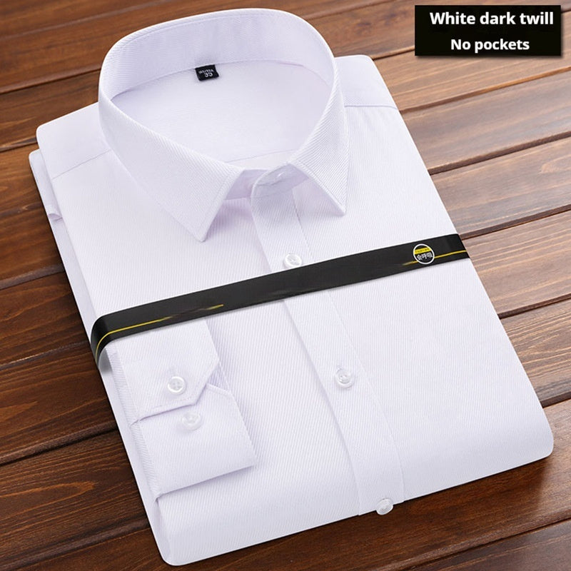 Camisa De Negocios Lisa De Hombre, Holgada Y Sin Planchado