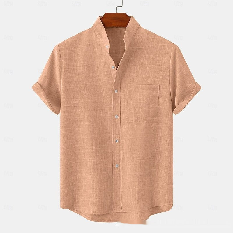 Camisa Holgada Casual de Manga 3D a Rayas para Hombre para la Playa