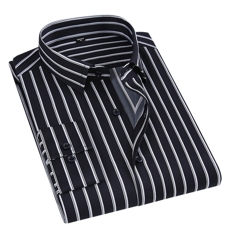 Camisa fina de manga larga para hombre, casual y entallada