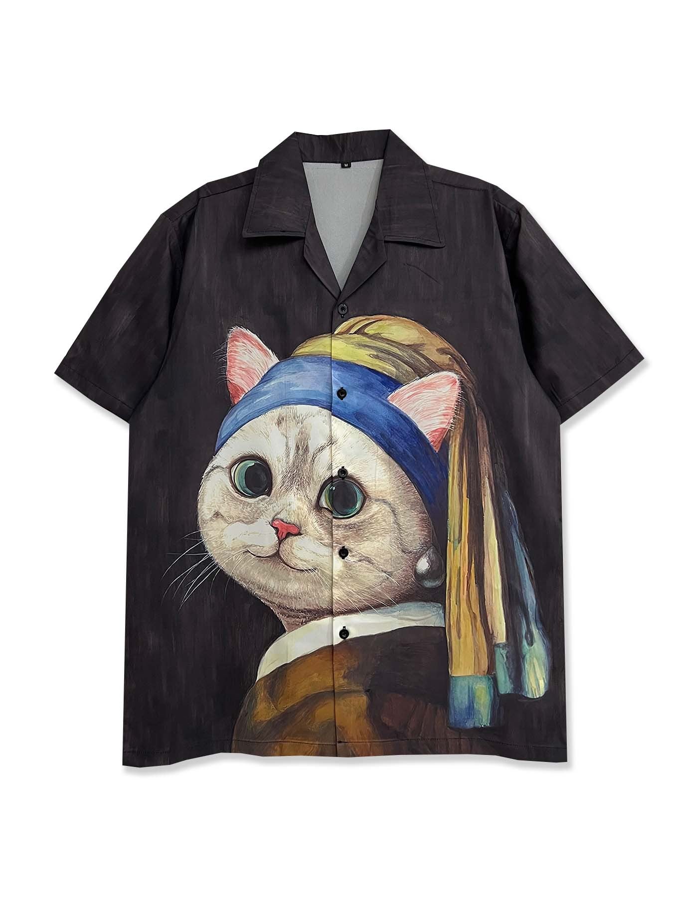 Camisa estampada con estilo vintage retro de dibujos animados