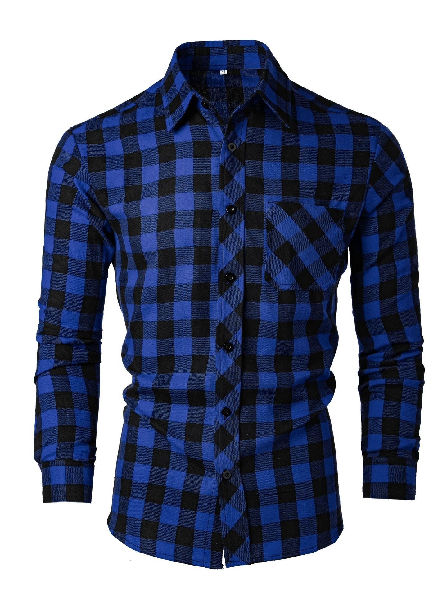 Camisa informal estampada ajustada con cuello solapa