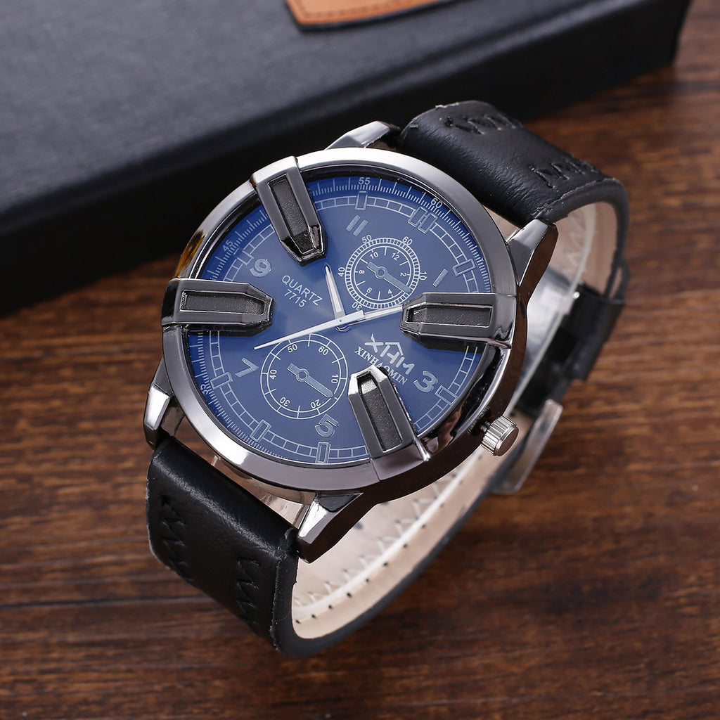 Detta stilrena presentset kombinerar plånbok, solglasögon och en kreativ quartzklocka