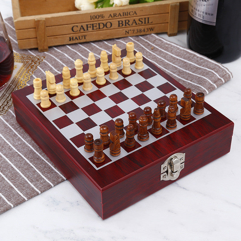 Wine tool corkscrew square wooden box