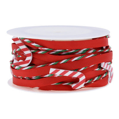 Juldekoration – Röd Femuddig Stjärna &amp; Rosettband