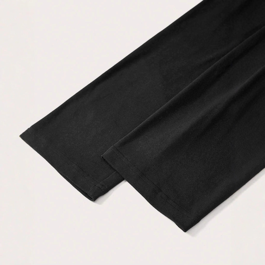 Kirjaimiprintti Olkapäältä Paljastuva Epäsymmetrinen Väljä Pitkähihainen Toppi