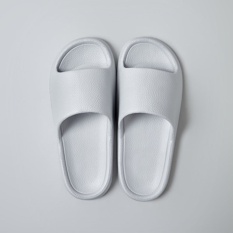 Home Non-slip Solid Color Indoor Leather Slippers