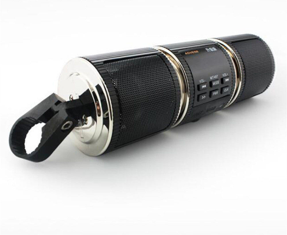 Motorcykel MP3-musikspelare Högtalare Motorcykel Bluetooth Stereohögtalare FM-radio Vattentät Justerbar Fäste Ljudspelare 