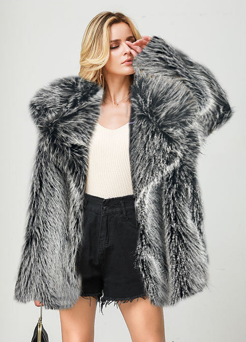 Fur Mid-length Coat Suit Warm Fur Coat