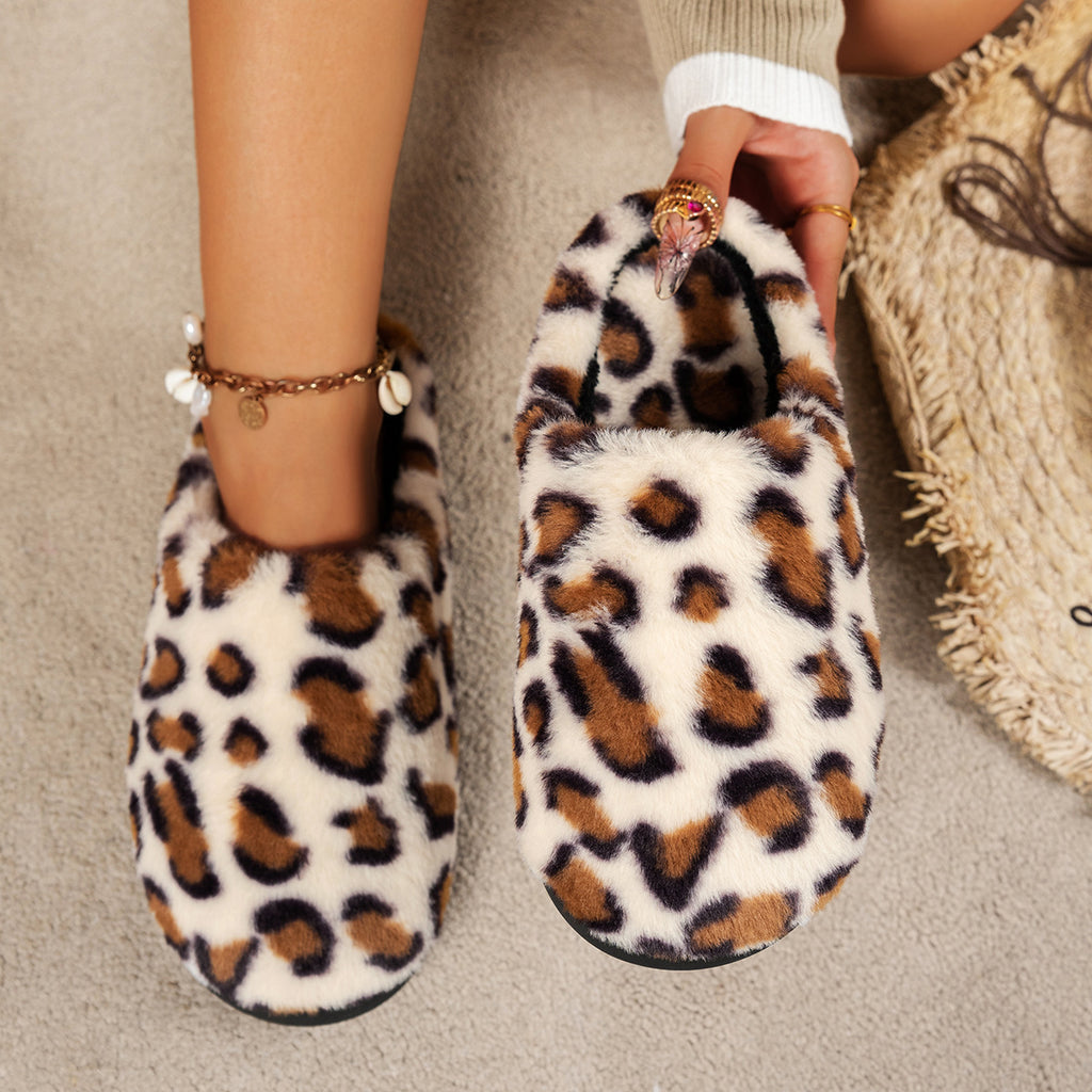 Moderigtige bomuldsslippers med leoparddesign