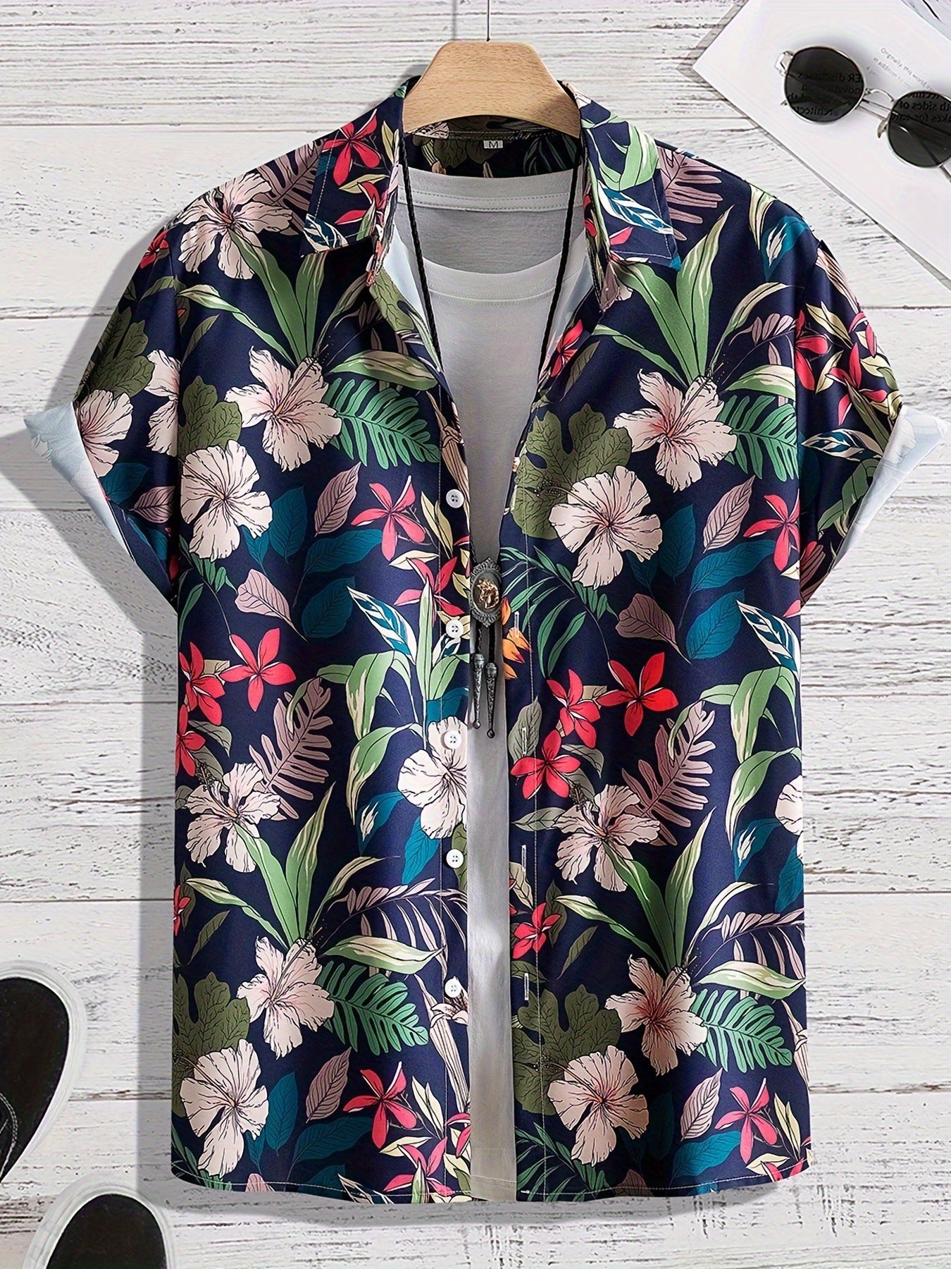 3D Printing Fashion New Flower Men's Short Sleeve Shirt