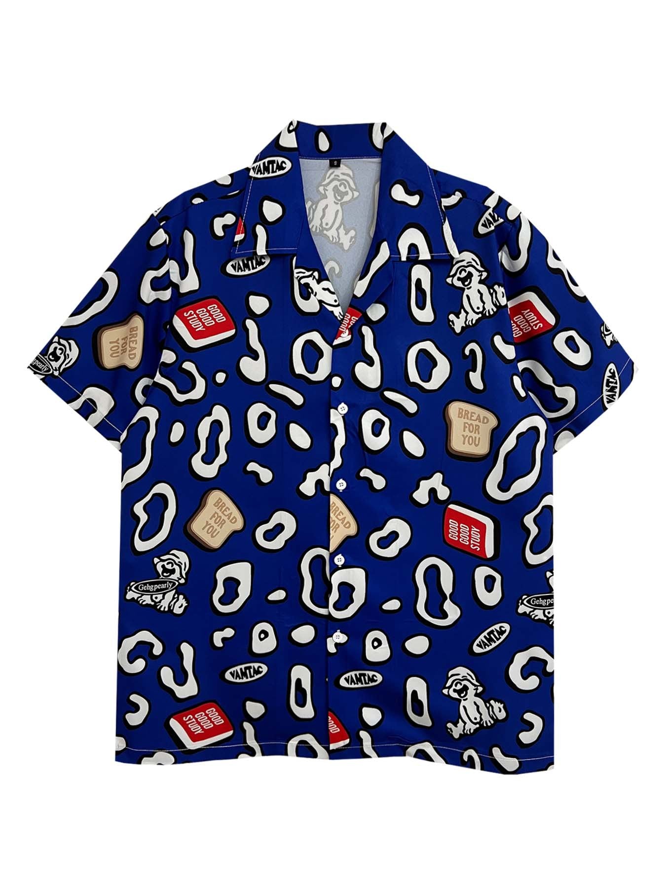 Camisa estampada con estilo vintage retro de dibujos animados