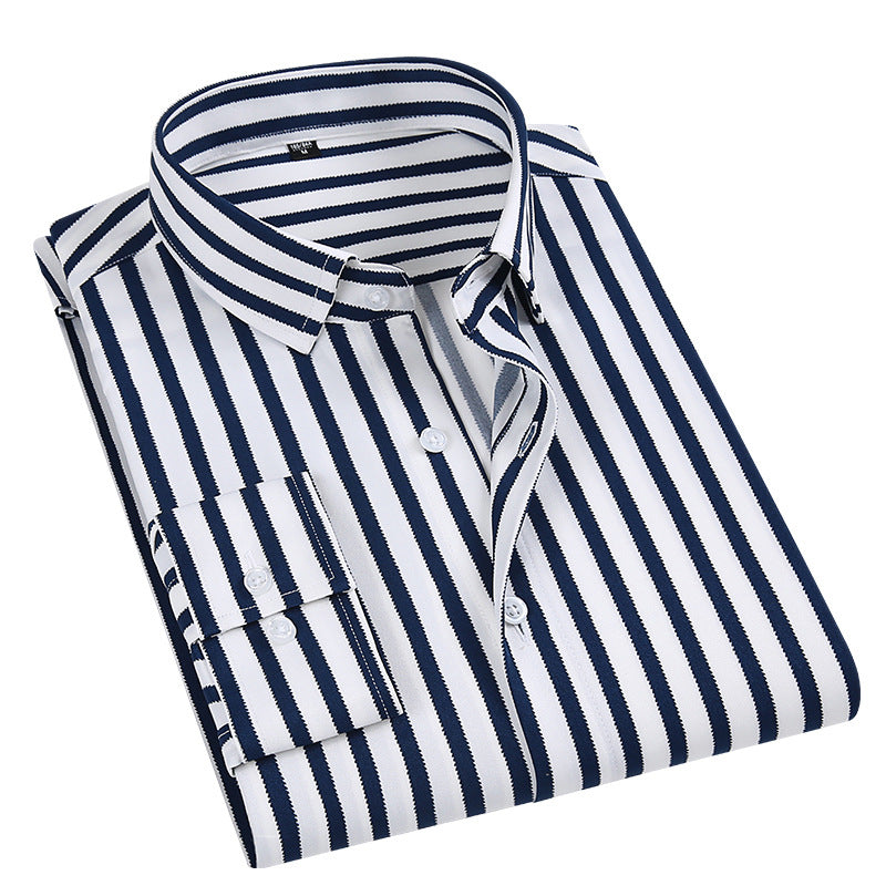 Camisa fina de manga larga para hombre, casual y entallada