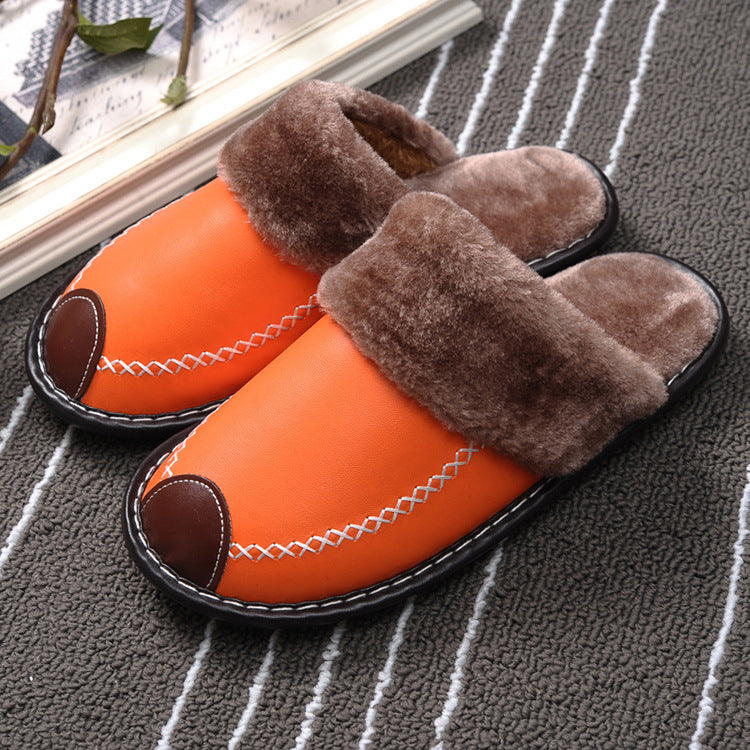Pantuflas de lana cálidas para interior, con suela gruesa
