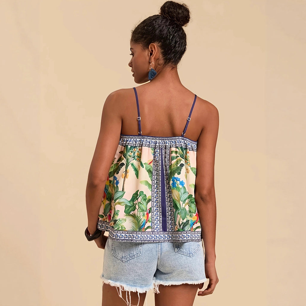 Camisole imprimée chic coupe ample décontractée pour femme