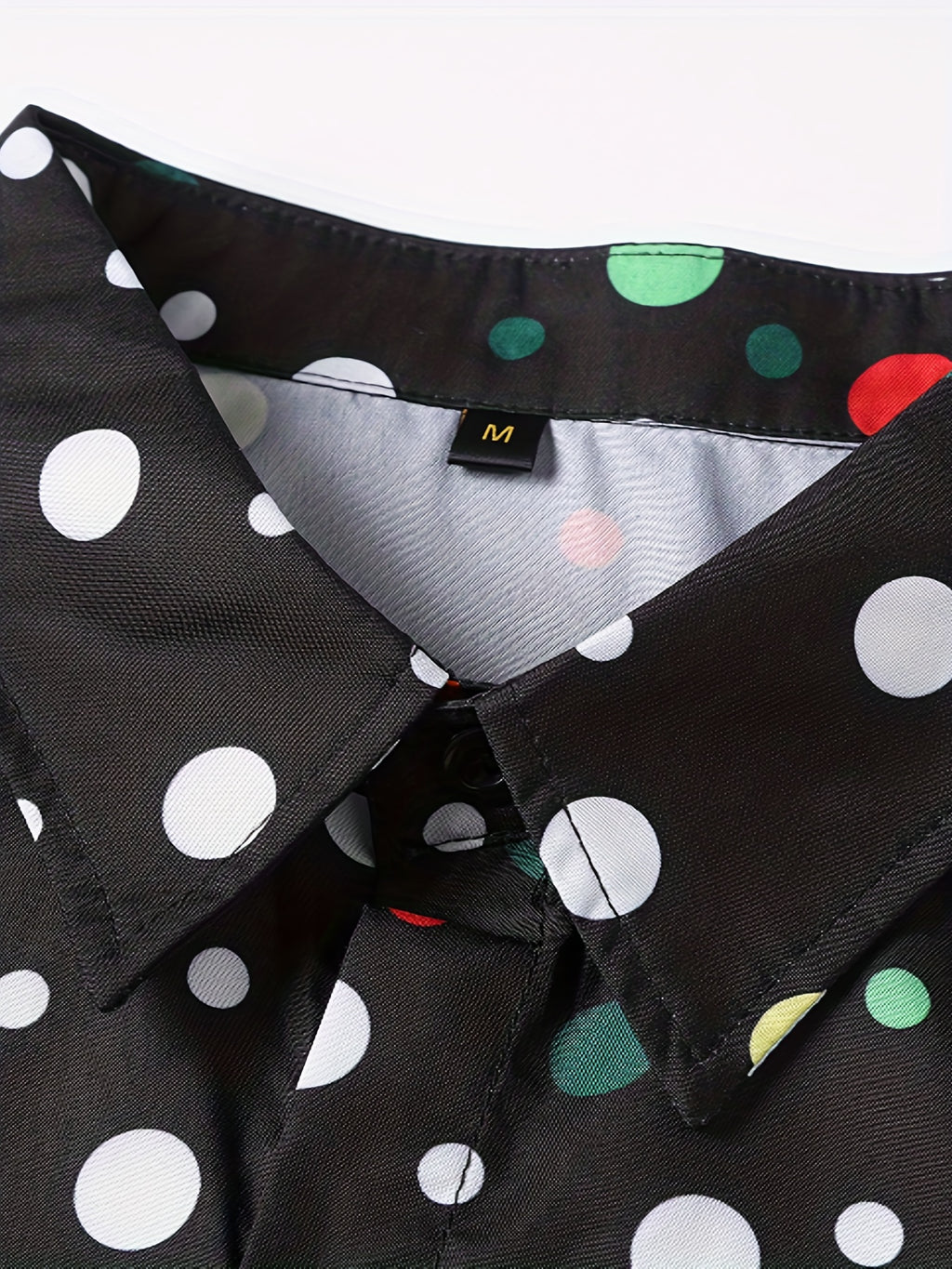 Une Chemise Décontractée Et Polyvalente À Manches Longues Avec Imprimés À Pois Pour Adolescents Et Hommes