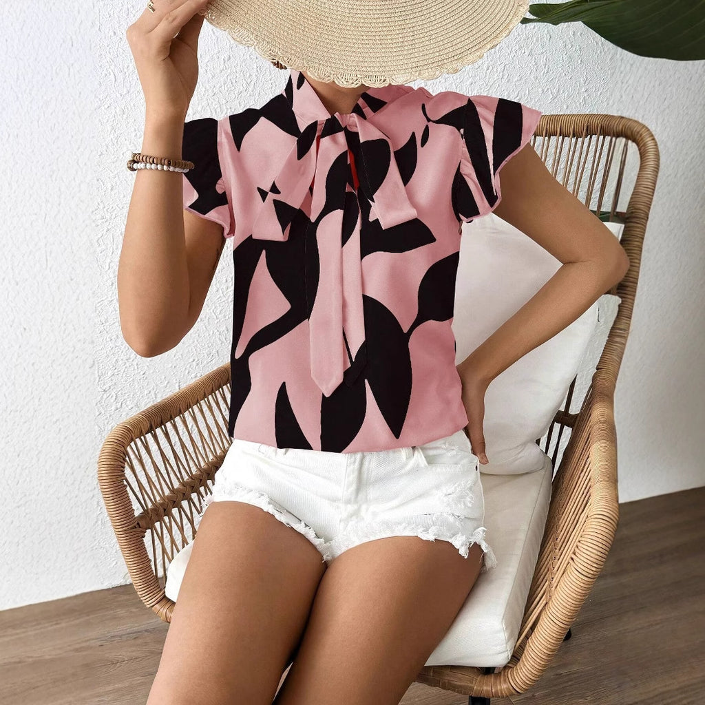 Top de manga corta de moda para mujer para ir al trabajo