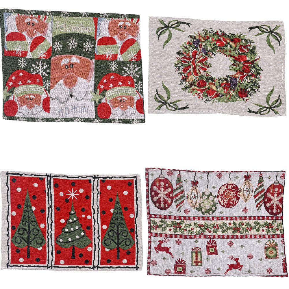 Productos de decoración navideña para el hogar Manteles individuales de tela de punto