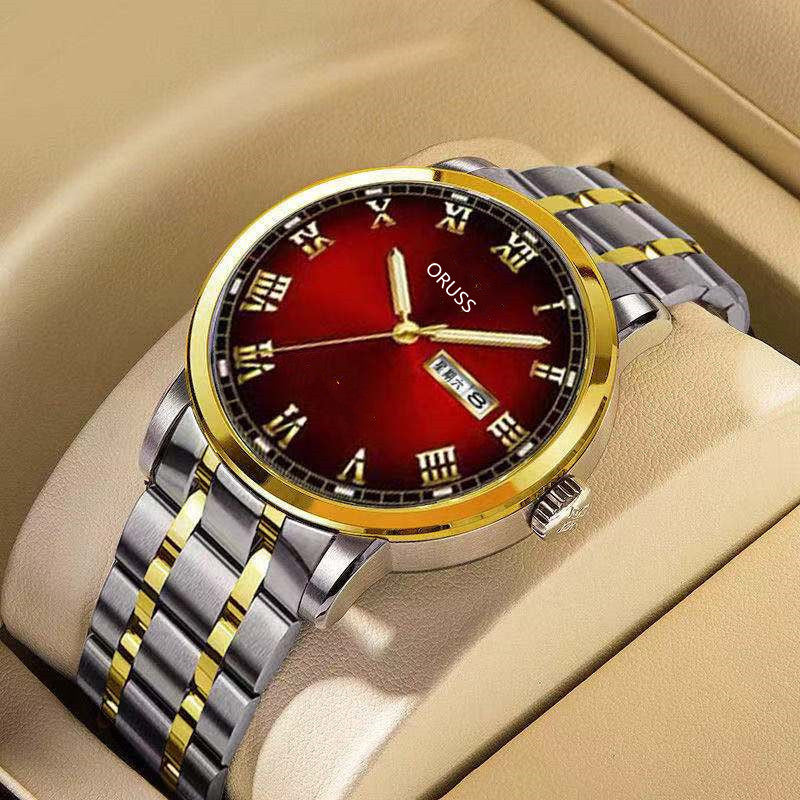 En elegant och pålitlig automatisk mekanisk herrklocka med självlysande visare och vattentålig konstruktion