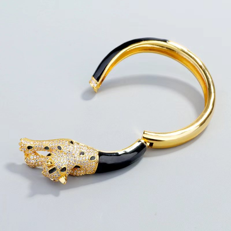 Crouching Green Eye Micro Set Zircon Gelarmband