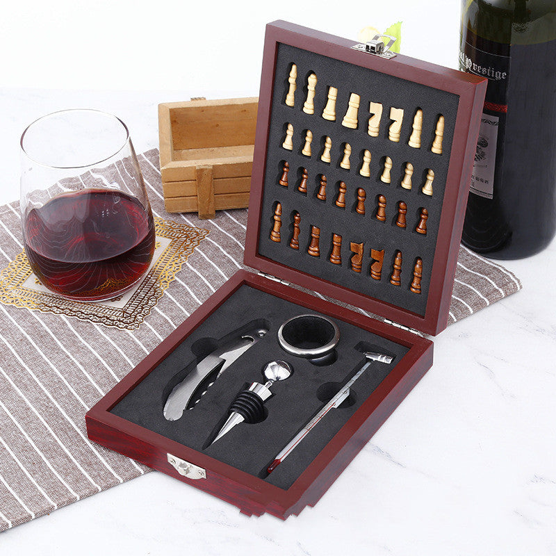 Sacacorchos para vino, caja cuadrada de madera