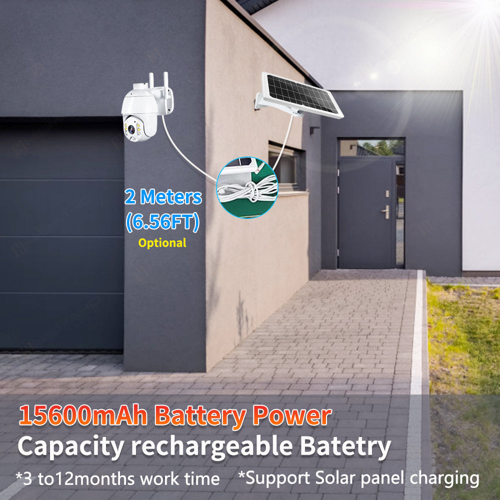 4G SIM-kort Säkerhetsskydd LTE-kamera 1080P IP WIFI Trådlös Smart Home CAM 8W Solpanel Batteri Utomhus Nattseende