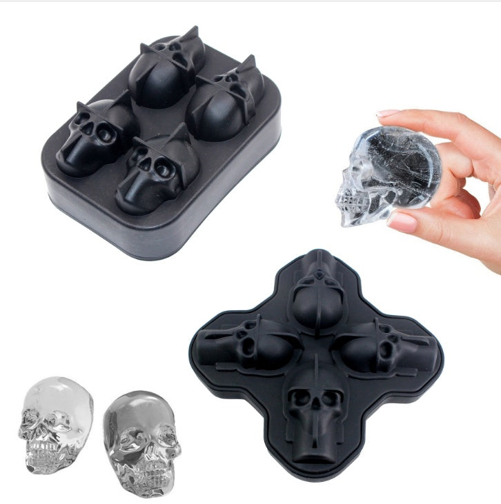 Molde creativo de calavera 3D, bandeja de cubitos de hielo, molde de silicona, moldes para jabón, velas, herramientas para manualidades con azúcar, utensilios para hornear, moldes de chocolate.