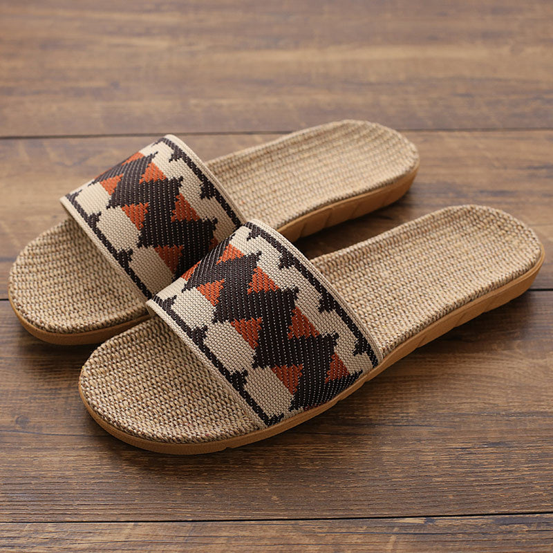 zapatillas de lino antideslizantes para interior
