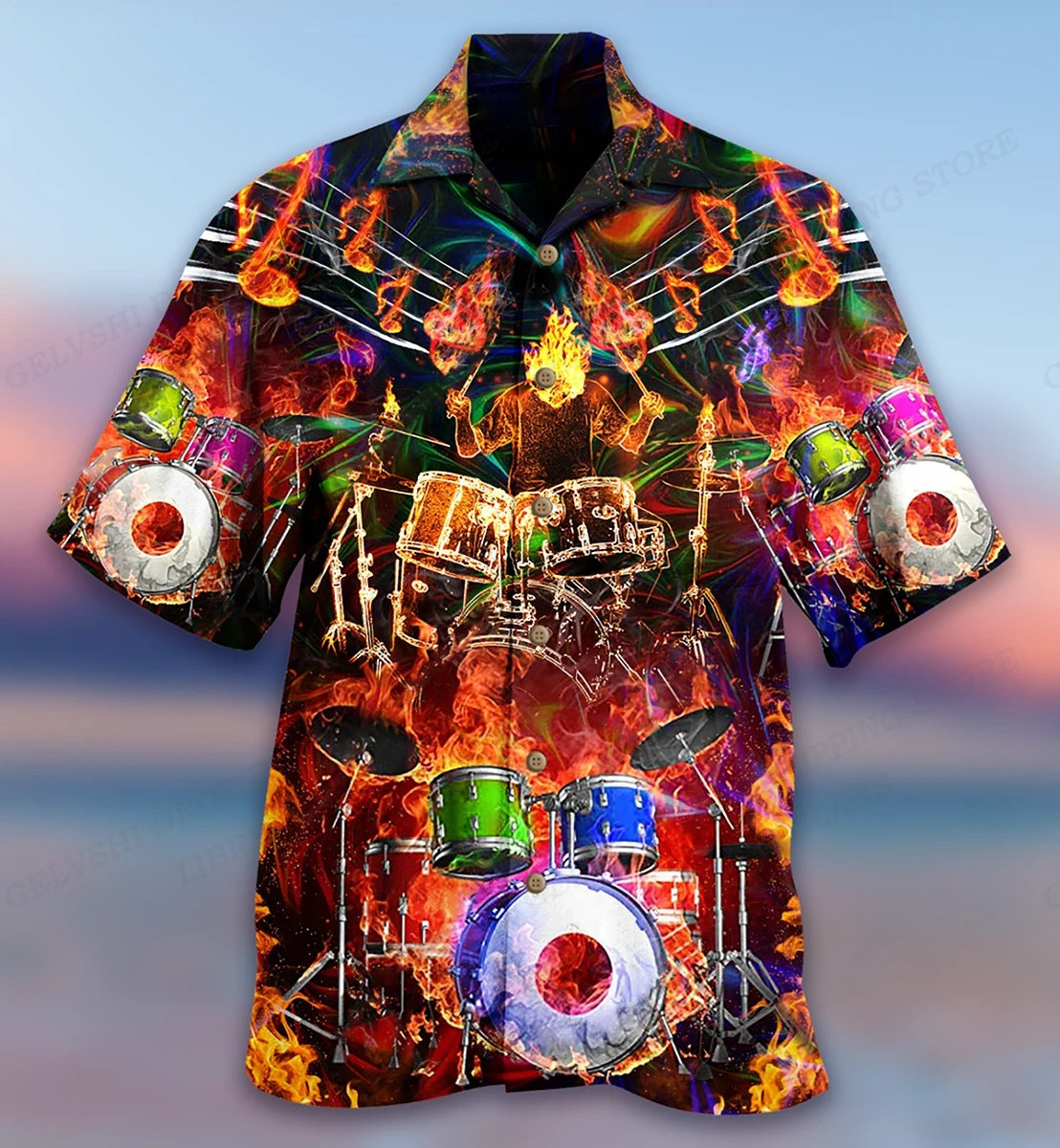 Camisa Casual De Verano Para Hombre Con Estampado De Autobús De Moda