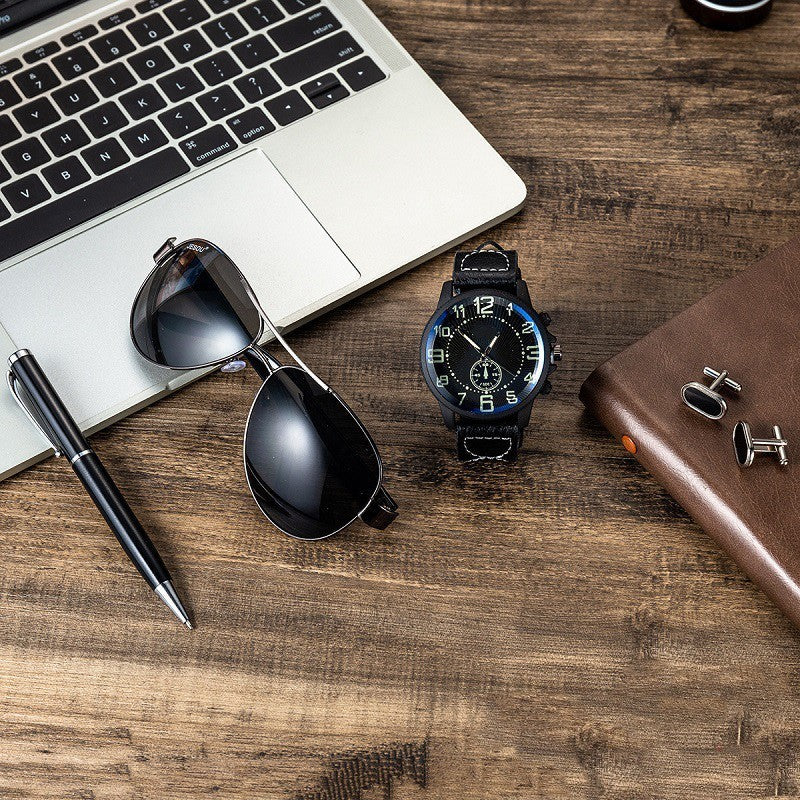 Presentask Set för Herrklocka med Accessoarer