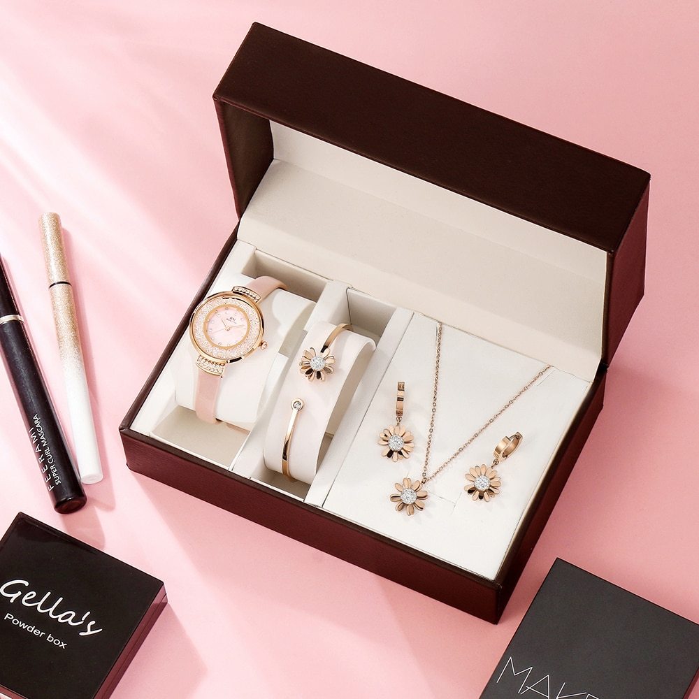 Exklusiv Flickklocka i Läder med Presentask