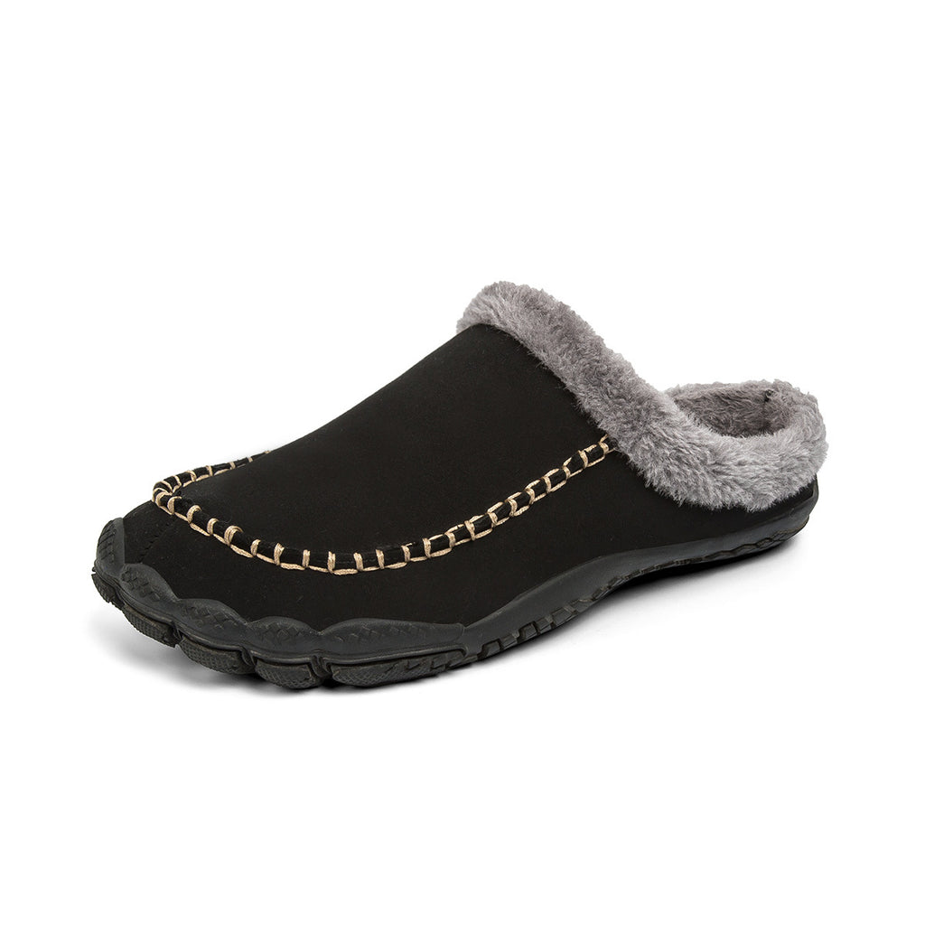 Herren Winterwarme Hausschuhe Leicht, Rutschfest, Kuschelig, Flauschige Winter-Hausschuhe, Weit geschnittene Indoor-/Outdoor-Schuhe