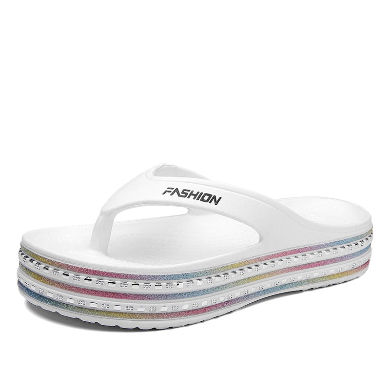 Chanclas de moda casual para mujer de suela gruesa para playa