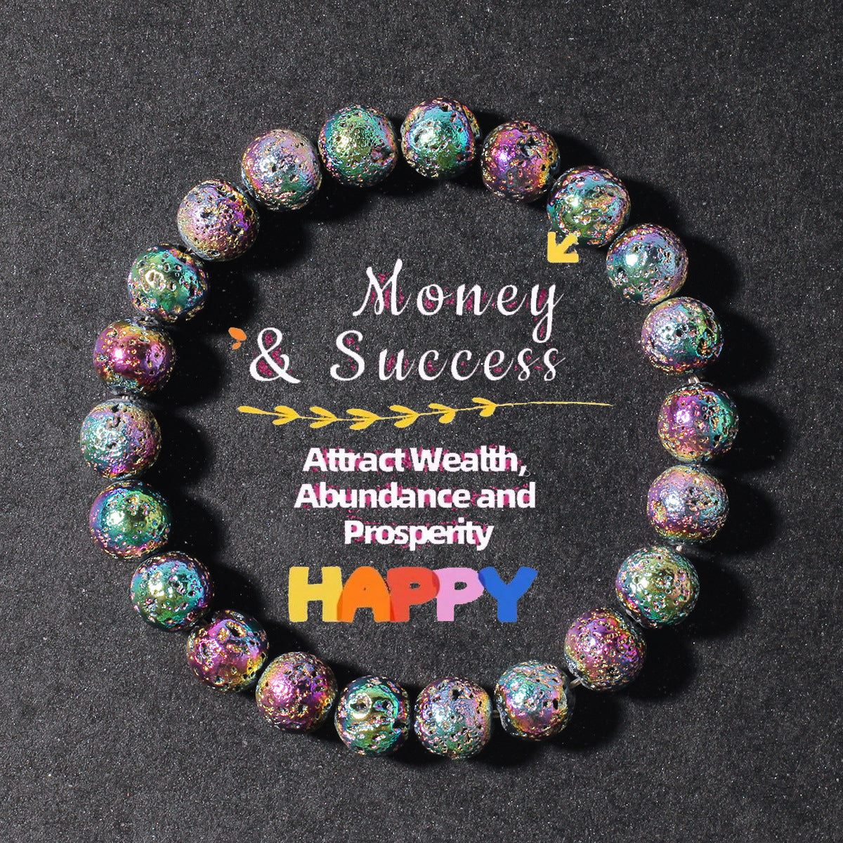 Natural Volcanic Stone Bracelet In Seven Colors