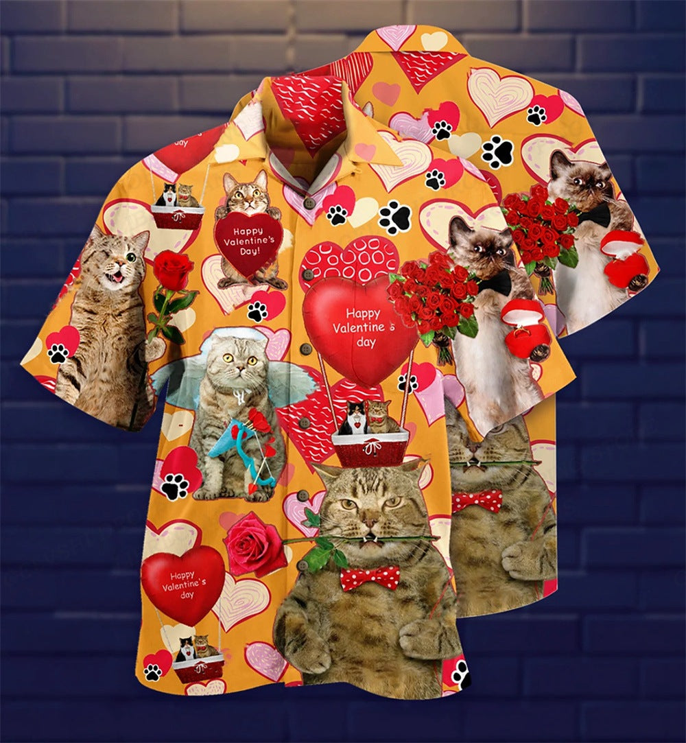 Camisa Casual De Verano Para Hombre Con Estampado De Autobús De Moda